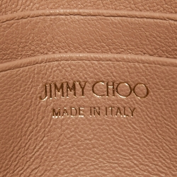 Pre Owned Jimmy Choo Beige Floral Lace Lizzie Chain Shoulder Bag