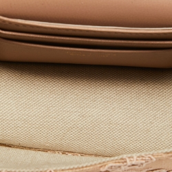 Pre Owned Jimmy Choo Beige Floral Lace Lizzie Chain Shoulder Bag