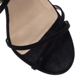 مملوكة مسبقًا Jimmy Choo Black Suede Elaine Strappy Sandals Size 38.5