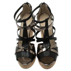 مملوكة مسبقًا صندل جيمي تشو نعل روكي فيلين باسكال جلد لونين مقاس 38.5