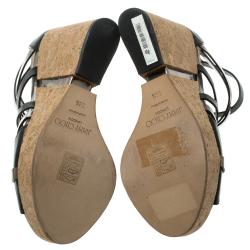 مملوكة مسبقًا صندل جيمي تشو نعل روكي فيلين باسكال جلد لونين مقاس 38.5