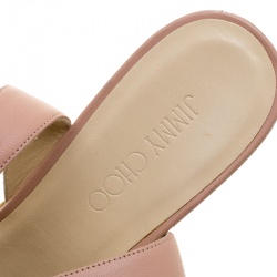 Pre Owned Jimmy Choo Cream Leather Patara Embroidered Cork Wedges Size 41