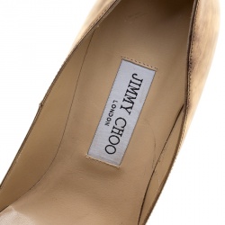 مملوكة مسبقًا Jimmy Choo Metallic Vintage Mirror Effect Leather Abel Pointed Toe Pumps Size 38.5