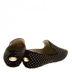 Jimmy Choo Black Studded Wheel Smoking Slippers Size 36.5