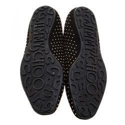 Jimmy Choo Black Studded Wheel Smoking Slippers Size 36.5