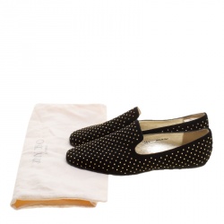 Jimmy Choo Black Studded Wheel Smoking Slippers Size 36.5