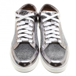 Pre Owned حذاء رياضي جيمي تشو ميامي جلد وسويدي وردي مقاس 41