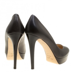 Pre Owned Jimmy Choo Black Leather Alex Platform Pumps Size 41