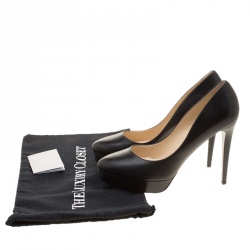 Pre Owned Jimmy Choo Black Leather Alex Platform Pumps Size 41