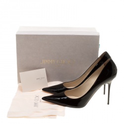 Jimmy Choo Black Patent Leather Abel Pointed Toe Pumps Size 41