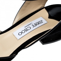 Pre Owned Jimmy Choo Black Suede Vicky Cross Ankle Strap Sandals Size 40