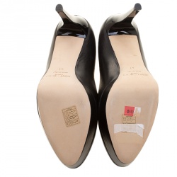 Pre Owned Jimmy Choo Black Leather Alex Platform Pumps Size 41