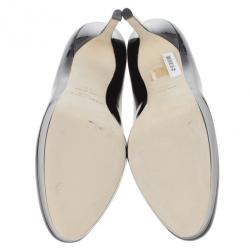 Pre Owned Jimmy Choo Black Patent Cosmic Platform Pumps Size 39.5