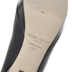 Pre Owned Jimmy Choo Black Patent Cosmic Platform Pumps Size 39.5