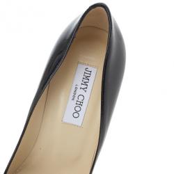 Pre Owned Jimmy Choo Black Patent Cosmic Platform Pumps Size 39.5