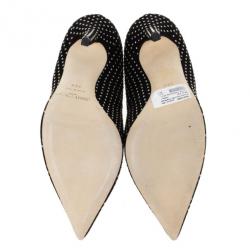مملوكة مسبقًا Jimmy Choo Black Suede Anouk Studded Pointed Toe Pumps Size 39.5