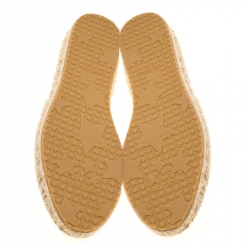 Pre Owned Jimmy Choo Yellow Pearl Finish Embossed Snakeskin Leather Dreya D'orsay Flat Espadrilles Size 39