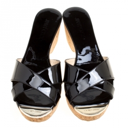 Pre Owned صندل جيمي تشو بانا فلين جلد ميتالك بنفسجي مقاس 38.5