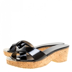 Pre Owned صندل جيمي تشو بانا فلين جلد ميتالك بنفسجي مقاس 38.5