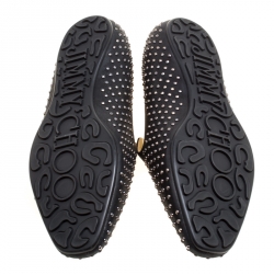 Jimmy Choo Black Studded Suede Wheel Smoking Slippers Size 38.5