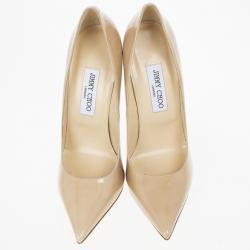 مملوكة مسبقًا Jimmy Choo Nude Patent Anouk Pointed Toe Pumps Size 40