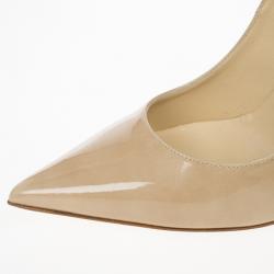 مملوكة مسبقًا Jimmy Choo Nude Patent Anouk Pointed Toe Pumps Size 40