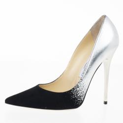 Pre Owned Jimmy Choo Degradé Metallic Leather and Suede Anouk Pumps Size 39