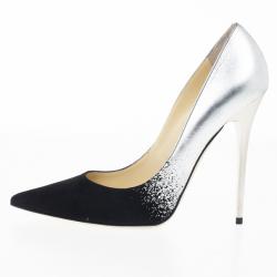 Pre Owned Jimmy Choo Degradé Metallic Leather and Suede Anouk Pumps Size 39