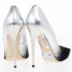 Pre Owned Jimmy Choo Degradé Metallic Leather and Suede Anouk Pumps Size 39