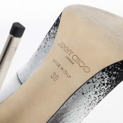 Pre Owned Jimmy Choo Degradé Metallic Leather and Suede Anouk Pumps Size 39