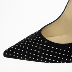 مملوكة مسبقًا Jimmy Choo Black Suede Anouk Studded Pointed Toe Pumps Size 39
