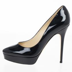 مملوكة مسبقًا Jimmy Choo Black Patent Cosmic Platform Pumps Size 38.5