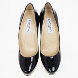 مملوكة مسبقًا Jimmy Choo Black Patent Cosmic Platform Pumps Size 38.5