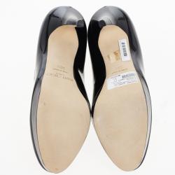 مملوكة مسبقًا Jimmy Choo Black Patent Cosmic Platform Pumps Size 38.5
