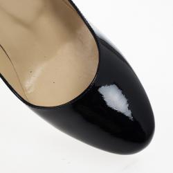 مملوكة مسبقًا Jimmy Choo Black Patent Cosmic Platform Pumps Size 38.5