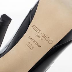 مملوكة مسبقًا Jimmy Choo Black Patent Cosmic Platform Pumps Size 38.5