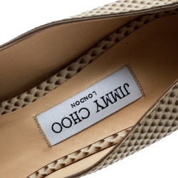Pre Owned Jimmy Choo Beige Embossed Python Leather Romy Pumps Size 41