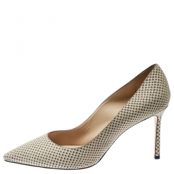 Pre Owned Jimmy Choo Beige Embossed Python Leather Romy Pumps Size 41