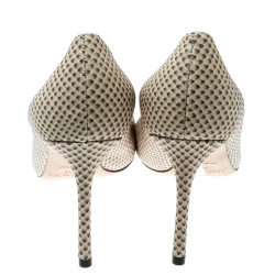 Pre Owned Jimmy Choo Beige Embossed Python Leather Romy Pumps Size 41