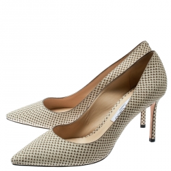 Pre Owned Jimmy Choo Beige Embossed Python Leather Romy Pumps Size 41