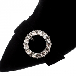 مملوكة مسبقًا Jimmy Choo Black Suede Hanover 65 Embellished Pointed Toe Ankle Boots 38