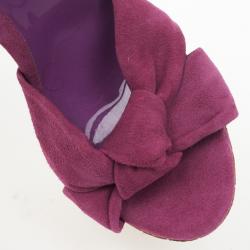 Pre Owned Jimmy Choo ‘Gleam’ Pink Suede Patent Leather Cork Wedge Sandals Size 39