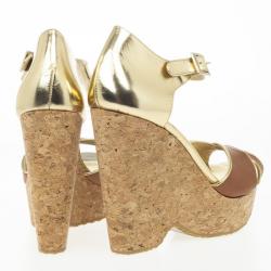 مملوكة مسبقًا Jimmy Choo Pape Mirrored Wedge Sandals Size 41