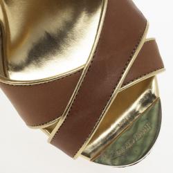 مملوكة مسبقًا Jimmy Choo Pape Mirrored Wedge Sandals Size 41