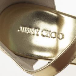 مملوكة مسبقًا Jimmy Choo Pape Mirrored Wedge Sandals Size 40.5