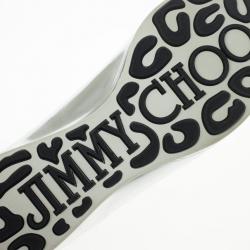 Pre Owned Jimmy Choo Silver Metallic Morse Ballet Flats Size 37