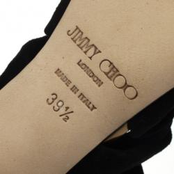 Pre Owned Jimmy Choo Black ‘Kami' Knotted Suede Sandals Size 39.5