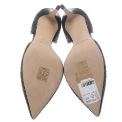 Pre Owned Jimmy Choo Black Woven Addison D'orsay Pumps Size 38