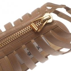 مملوكة مسبقًا صندل جيمي تشو غلينيس بسيورجلد بيج وسحاب مقاس 37