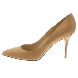 مملوكة مسبقًا Jimmy Choo Beige Leather Gilbert Pumps Size 42
